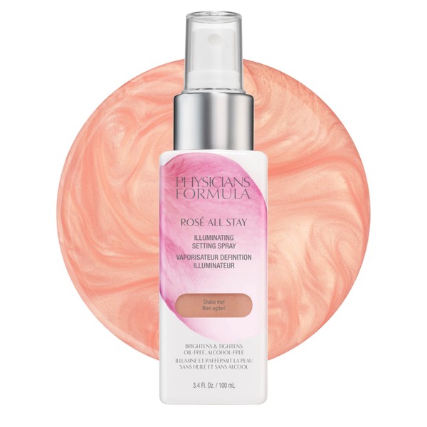 Physicians Formula Rosé All Stay Illuminating Setting Spray For Makeup, Oil-Free, Alcohol-Free, Antioxidants | Dermatologist Tested, Clinicially Tested