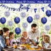 Mens 70th Birthday Decorations - Blue, Silver & Navy Happy