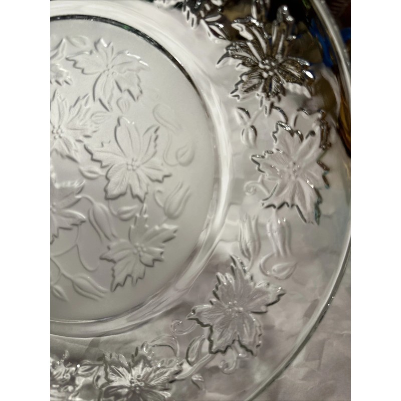 Princess House Fantasia Crystal Dinner Plate Frosted Center 10" 11
