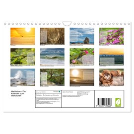Meditation - Ein Kalender zum Mitmachen (Wandkalender 2026 DIN A4 quer), CALVENDO Monatskalender: Glücklichsein durch Entspannung und Achtsamkeit (CALVENDO Gesundheit)