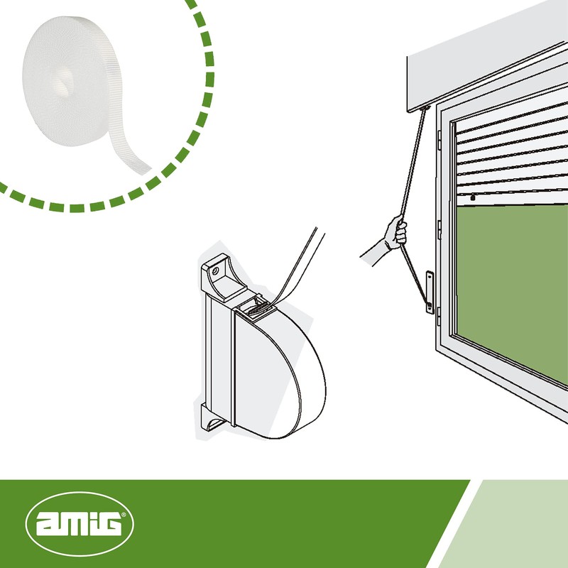 Amig - Roller shutter tape for blinds, easy installation, UV-resistant