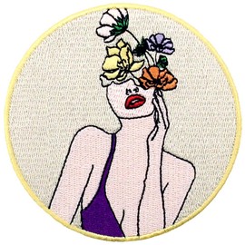 Woman is Beautiful Flowers Patch Embroidered Applique Iron On Sew On Emblem