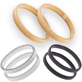 admifly 6-Pack Sleeve Holders for Women Men, Stretchy Metal Sleeve Garters, Anti-Slip Elastic Arm Straps Fixing Long Sleeves Armbands for Band Stretch Garters(Silver Gold Black)