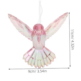 TOYANDONA Transparent Bird Pendant Decorative Birds Hanging Ornament Crystal Bird Pendant Figure Pendant Flying Figure Pink Acrylic