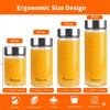 poweco Glass Juice Bottles 4 Pack 12 oz - Wide