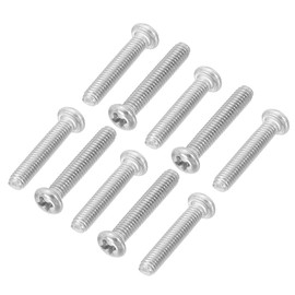 PATIKIL Phillips Pan Head Screws, 60 Pack M2.5-0.45 x 16mm 304 Stainless Steel 18-8 Full Thread, Pan Head Machine Phillips Drive Screw