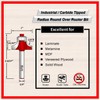 ZUQ 1/4" Radius Round Over Router bit, Precision Carbide Tipped