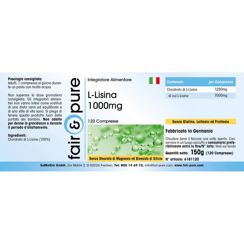 Fair & Pure® - L-Lysine Tablets - 1000 mg -