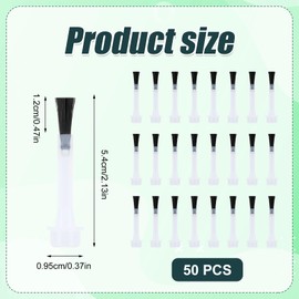 50pcs Nail Polish Replacement Brush, Soft Bristles Flat Head Nail Polish Applicator Replacement Paint Brushes for Nail Dip Liquid Nail Polish Accessories Manicure DIY Tools