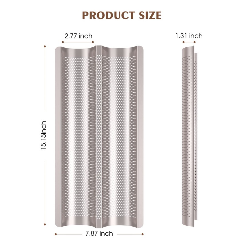 Fulimax Baguette Pan French Bread Pans For Baking Pans, Nonstick