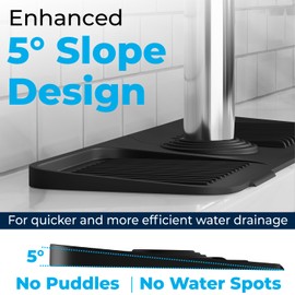 Xplash Sloped Kitchen Sink Splash Guard - Premium Sloped, Silicone Kitchen Sink Splash Guard & Organizer - Dishwasher Safe and Universal Fit (17.5" Wide)