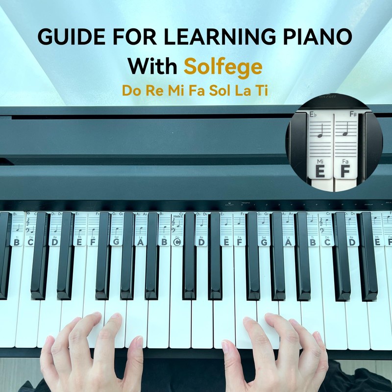 BEATBIT Piano Note Strips with Solfege (Do Re Mi…), Fit