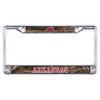ARKANSAS RAZORBACKS Black Metal CAMO License Plate Frame