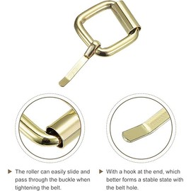 LetCart 100 Pieces Metal Roller Buckles Belt Buckles Set, Square Metal Buckles, DIY Mini Roller Buckle for Handbags, Belts, Shoes, Luggage Bag, DIY Accessories, Glod