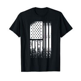 Correctional Officer - US Flag Thin Silver Line Prison Guard T-Shirt