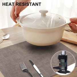 homing Faux Leather Heat Resistant Placemats Set of 6 – Waterproof Wipeable Dining PU Place Mats for Indoor & Outdoor, Easy to Clean -Brown