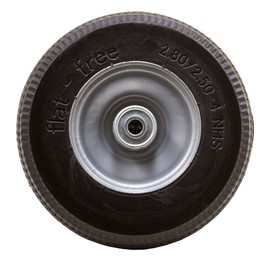 Marathon 2.80/2.50-4" Flat Free Hand Truck / Utility Cart Tire on Wheel, 3"Centered Hub, 3/4" Bearings