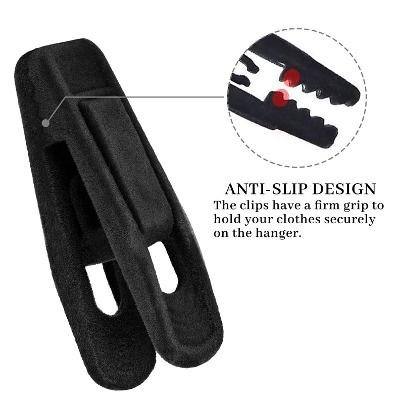 Andiker 20 Pack Velvet Hanger Clips Set, Finger Pants Clips