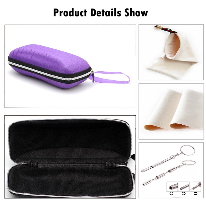 LRZCGB Zipper Eyeglasses Case, Honeycomb Glasses Sunglasses Case Box Protector