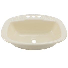 Tough Grade Single Bowl Sink | Bathroom Sink | White or Parchment (White, 20" x 16")