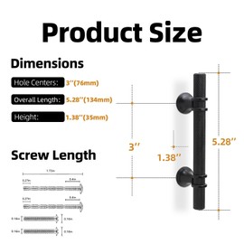 KOMOTIA 10 Pack 3 Inch Cabinet Pulls knurled Matte Black Kitchen Cabinet Handles Aluminum and Zinc Alloy Drawer Pulls Solid Cabinet Hardware