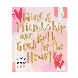 UK Greetings Friend Valentines Day Card With Envelope - Wine Design