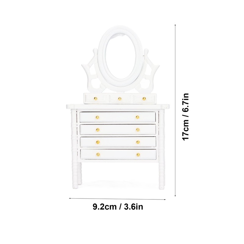 1:12 Scale Dollhouse Toilet Table High Simulation Wooden Miniature Dressing