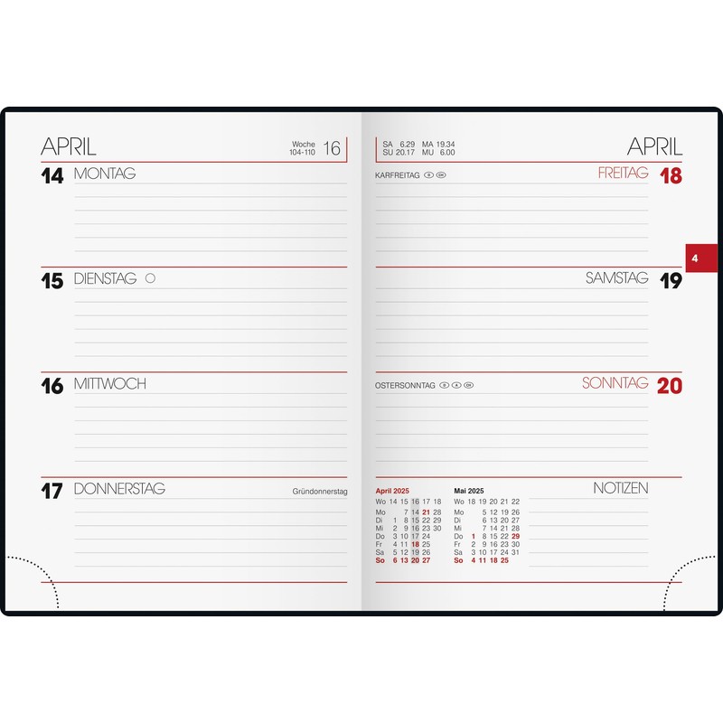 BRUNNEN Pocket Diary Model 731 (2025) "Butterfly", 2 Pages =