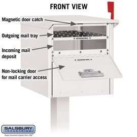 Salsbury Industries 4325WHT, White Roadside Residential Mailbox