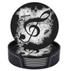 Niukom 6 Pcs Music Note Leather Coasters for Drinks with