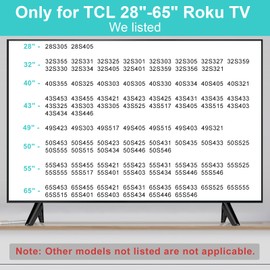 TV Legs for TCL Roku 28inch 32inch 40inch 43inch 49inch 50inch 55inch 65inch TV Stand Legs,Replacement Legs for TCL Roku TV 32S359 49S515 50S453 55S455 with Screws Set,Remote Holder & Instructions