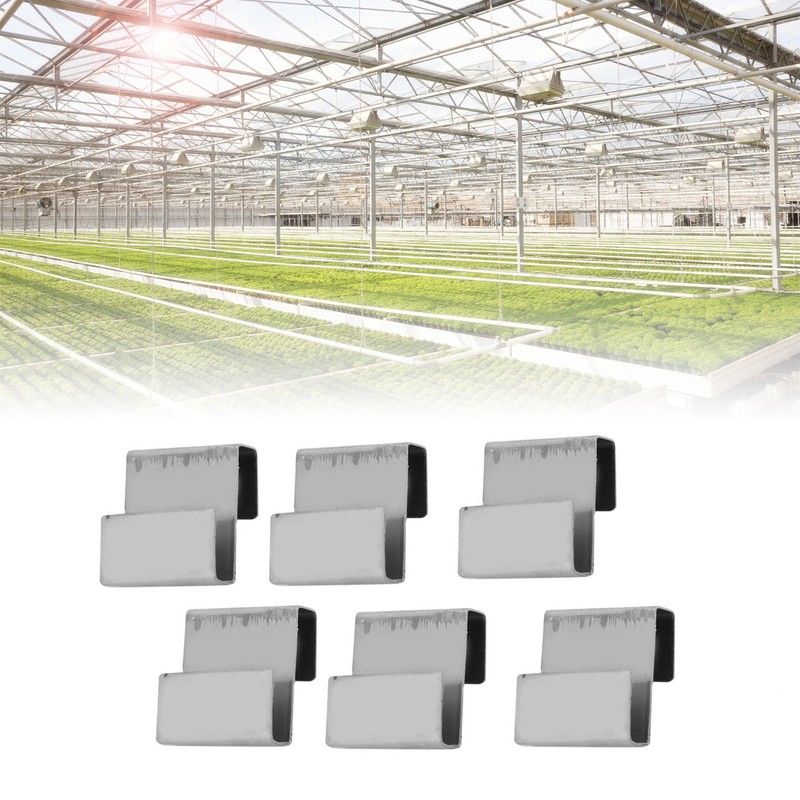 50pcs Stainless Steel Greenhouse Overlap S Clips Durable Glass Frame