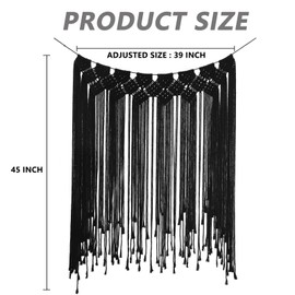 RLoncomix Macrame Wall Hanging Modern Chic Woven Wall Art Tapestry Boho Wedding Living Room Gallery Bedroom Wall Decoration, Black, 39"x 45"