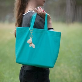 APOSITIV Dog Key Chain Cute Key Ring 3D Soft Key Charm Bag Accessory Set of 2, Set of 2 white