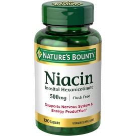 Nature's Bounty Niacin 500mg en nuestra fórmula sin enjuagues la niacina ayuda en la conversión de alimentos en energía celular ayudando a alimentar su cuerpo