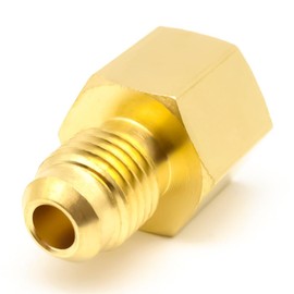 AHFMANG 5PCS Brass Flare Tube Fitting Coupling 1/4" Male Flare x 1/4" NPT Female Pipe Connector Gas Adapter