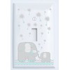 Single Toggle Grey and Green Dandelion Elephant Light Switch Plates