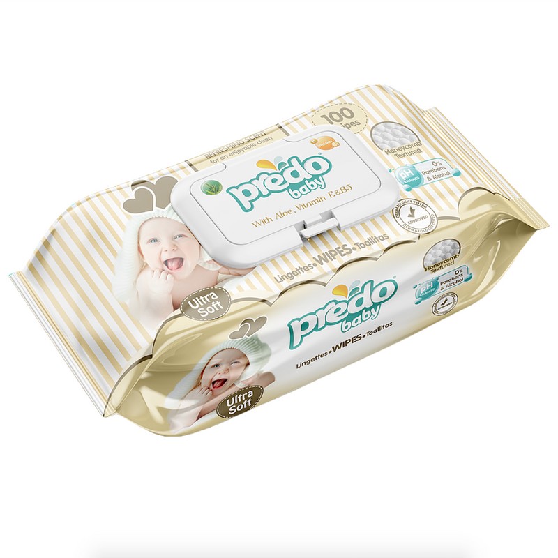 Predo Baby Wipes, 12 Packs, 1200 Wipes, Aloe, Vitamin E