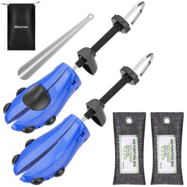 MISERWE Shoe Stretcher with Carrying Bag Adjustable Unisex Shoes Stretcher with 2 Air Purifying Bag(Blue,L)