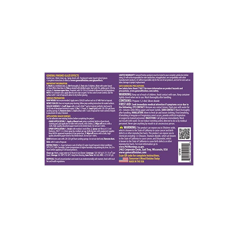 General Finishes Water Based Glaze Effects, 1 Pint, Winter White