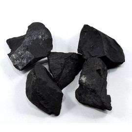 HQRP Karelian Black Shungite Rough Raw Minerals Water Stone Natural Crystal Specimens from Russia - 10PCS