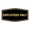 Fancy Employees Only Sign (Black/Gold) - Large