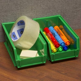 Akro-Mils 30220 AkroBins Plastic Storage Bin Hanging Stacking Containers, (7-Inch x 4-Inch x 3-Inch), Blue, (24-Pack)