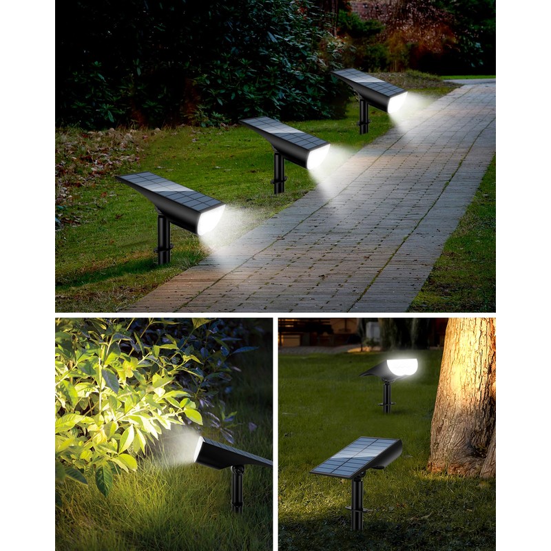 ZOOKKI Solar Spot Lights Outdoor, Solar Lights Outdoor Waterproof IP65,