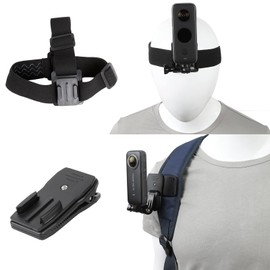 PellKing Head Strap Mount Backpack Clip Mount Kit with 360 Degree Rotation Buckle Base Mount for Insta360 X3/X2/X