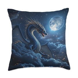 Dragon, Mystic Fantasy Fiction Book Reader RPG Lover Throw Pillow