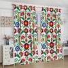 JESTRONRY Mexican Element Window Curtains, Mexican Folk Art Floral Print
