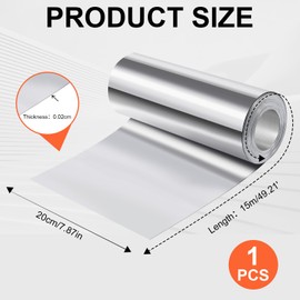 succulentlovers 8'' x 50' Aluminum Flashing Roll - Roof Flashing, 0.2mm Thickness Aluminum Roof Panels, Metal Roof Flashing for Sealing Windows Doors, Shed Weatherproofing Areas
