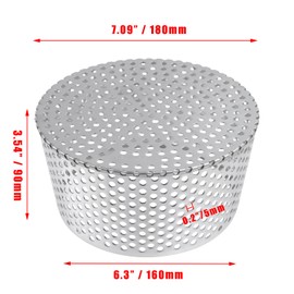 PVC Termination Cap Mesh Screen Vent Cover for 6.3"-7.09" Inner Diameter Round Furnace, 304 Stainless Steel Roof Vent Cap for Conical Exhaust Pipe (180mm×160mm×90mm/7.09"×6.3"×3.54")