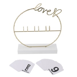 Metal Desk Calendar Modern Creative Tabletop Flip Calendar with LED Light Accessories for Home Decor white Ground